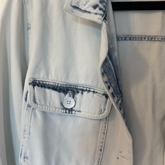 Cloth & Stone Acid Wash Cotton/Lyocell "Denim" Jacket Sz Medium 80s Boho Western - Picture 7 of 8